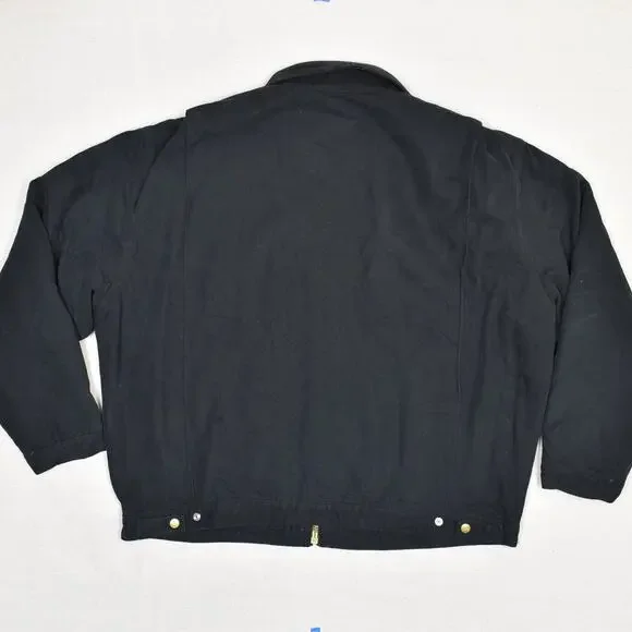 Dickies Men Detroit Bomber Jacket Cotton Black Sz 2XL Blanket Lined Work Stained - Picture 3 of 8
